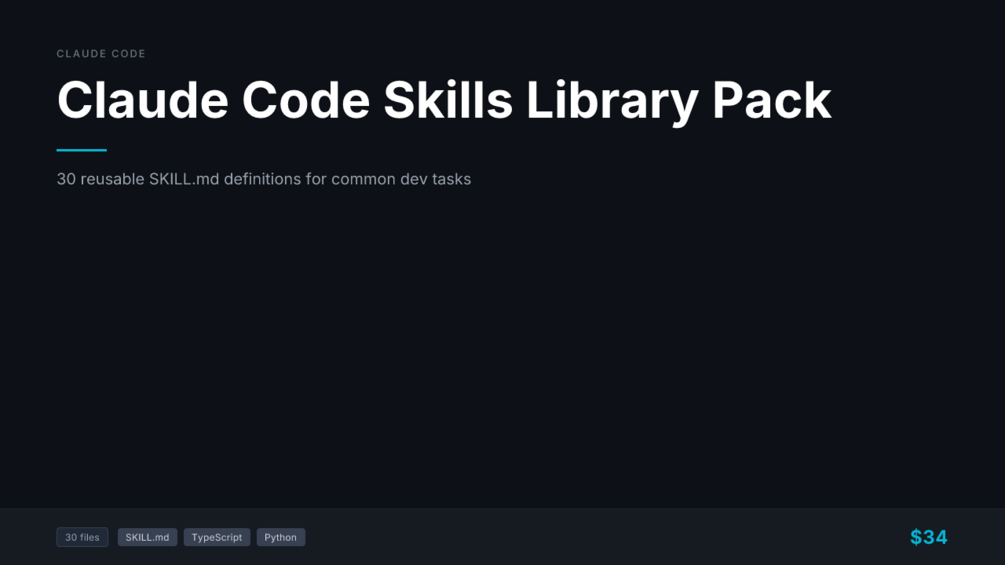 Claude Code Skills Library Pack cover